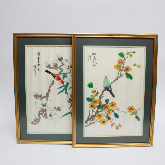 Pair of Chinese Silk Paintings