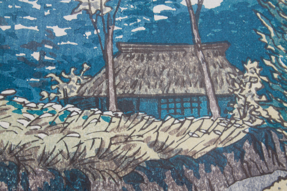 Signed Shiro Kasamatsu "Musashi Arashiyama" Woodblock Print
