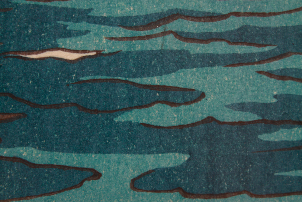 Signed Shiro Kasamatsu "Musashi Arashiyama" Woodblock Print