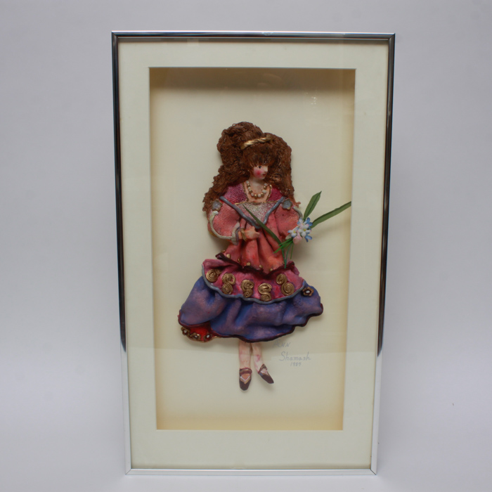 Signed Ann Shamash Relief Figural Wall Art