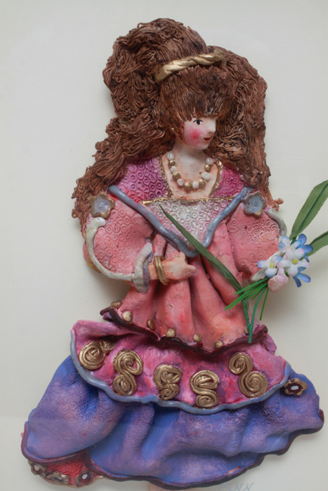 Signed Ann Shamash Relief Figural Wall Art