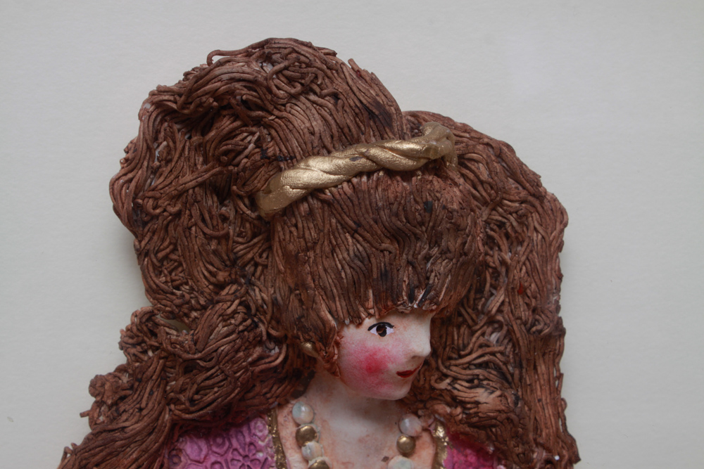 Signed Ann Shamash Relief Figural Wall Art