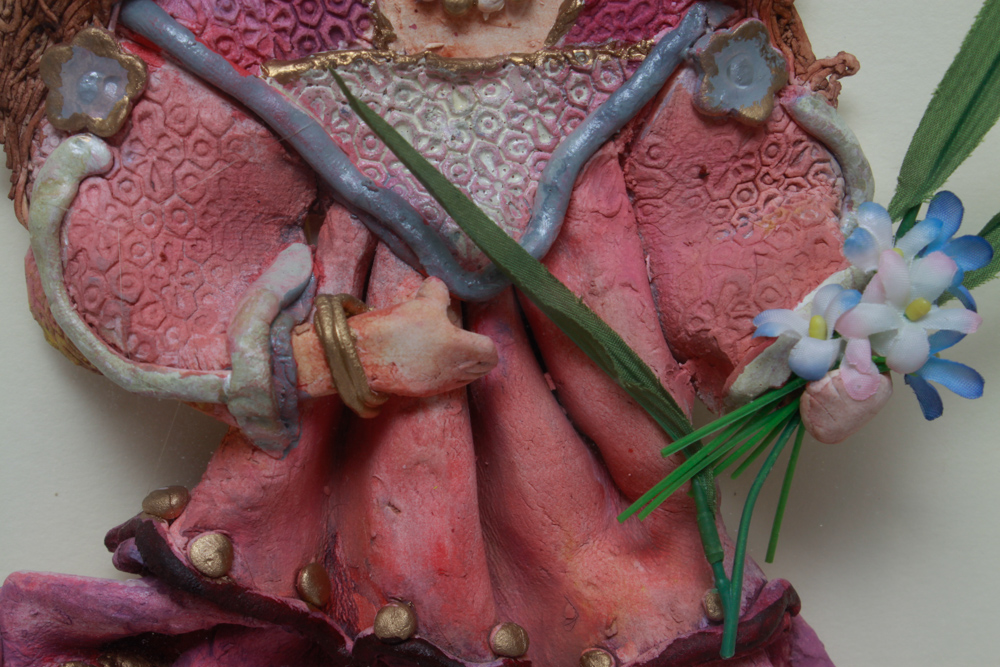 Signed Ann Shamash Relief Figural Wall Art