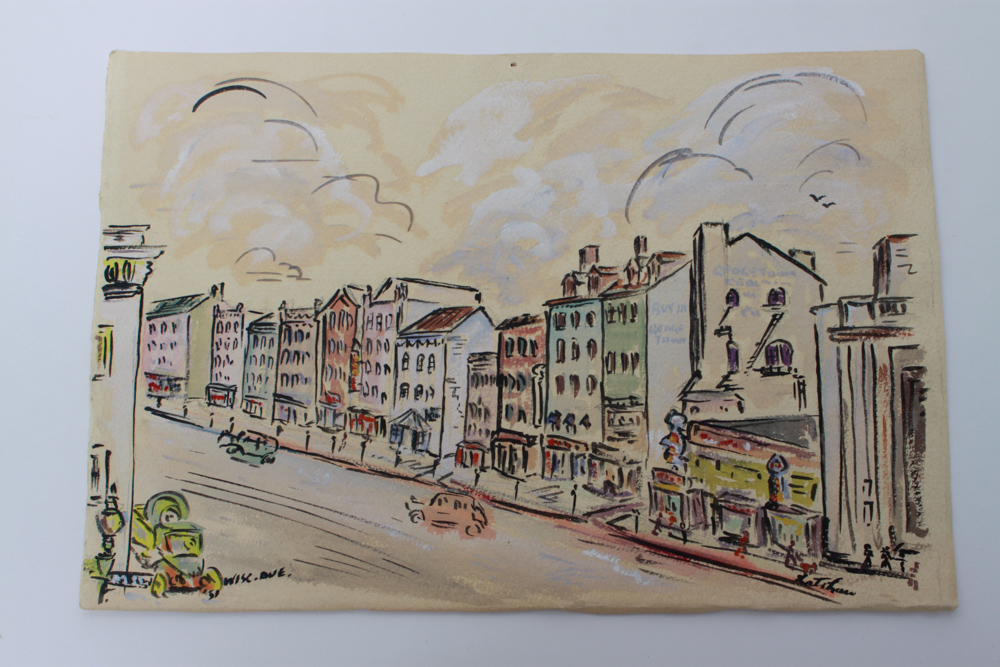 Signed Original Watercolor City Scenes