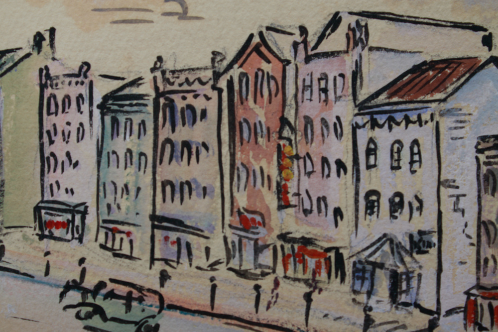 Signed Original Watercolor City Scenes