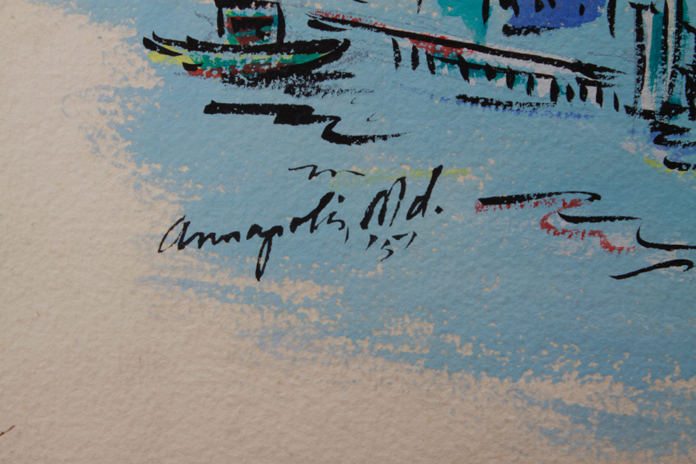 Signed Original Watercolor City Scenes