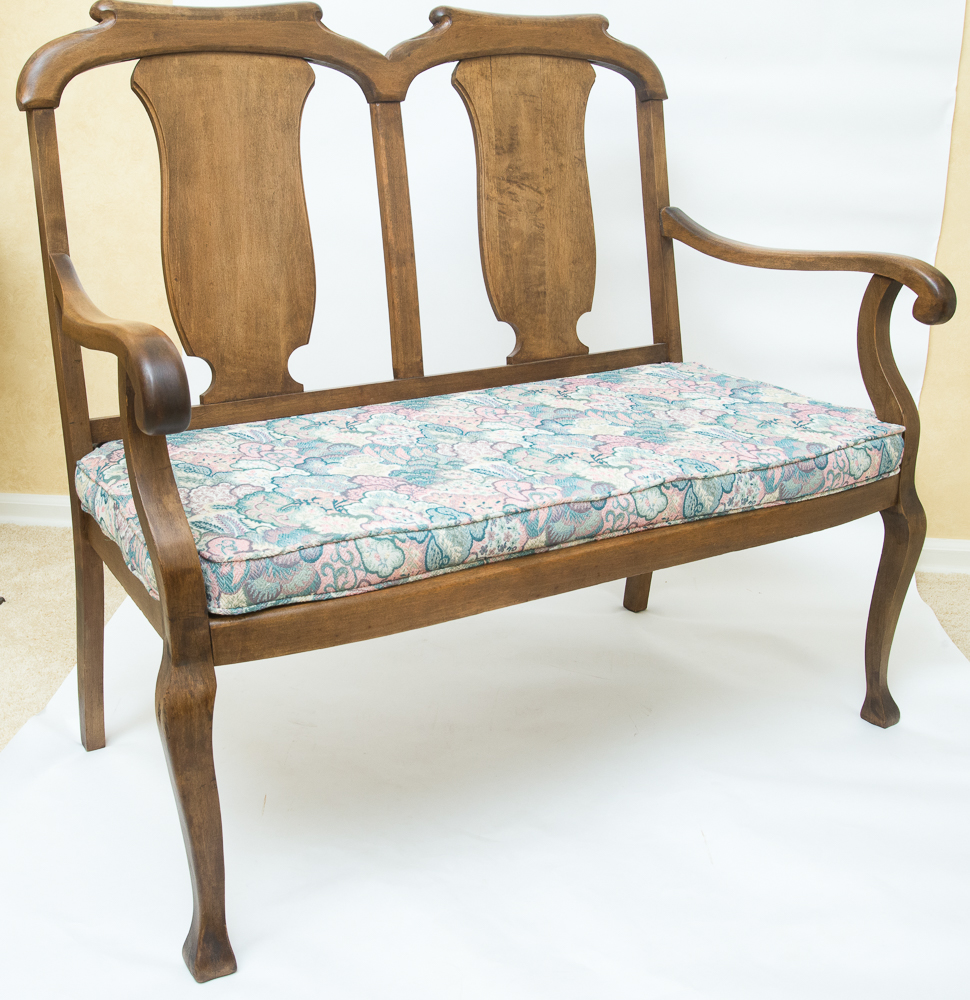 Vintage Queen Anne Style Bench