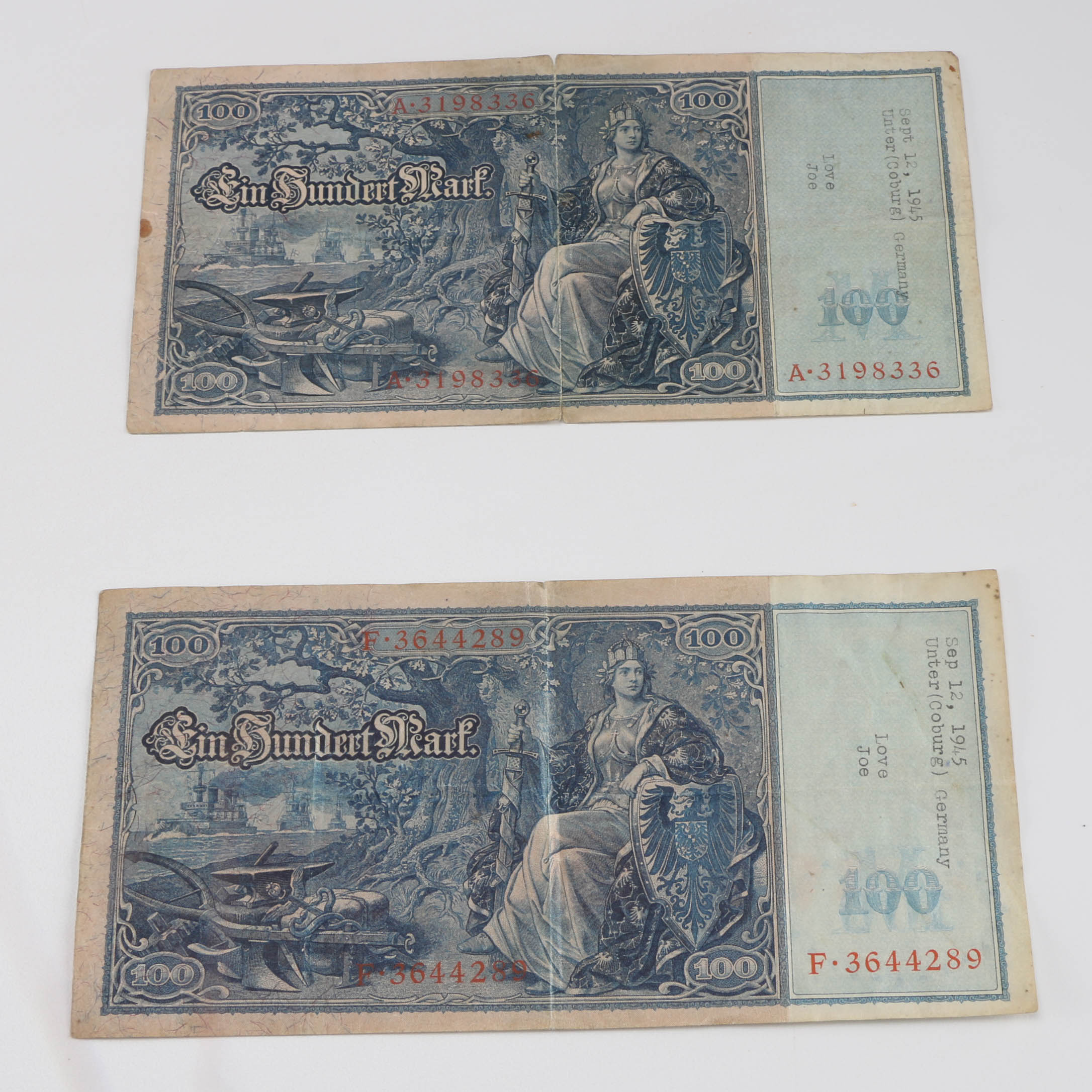 Pair of Vintage German Bank Notes
