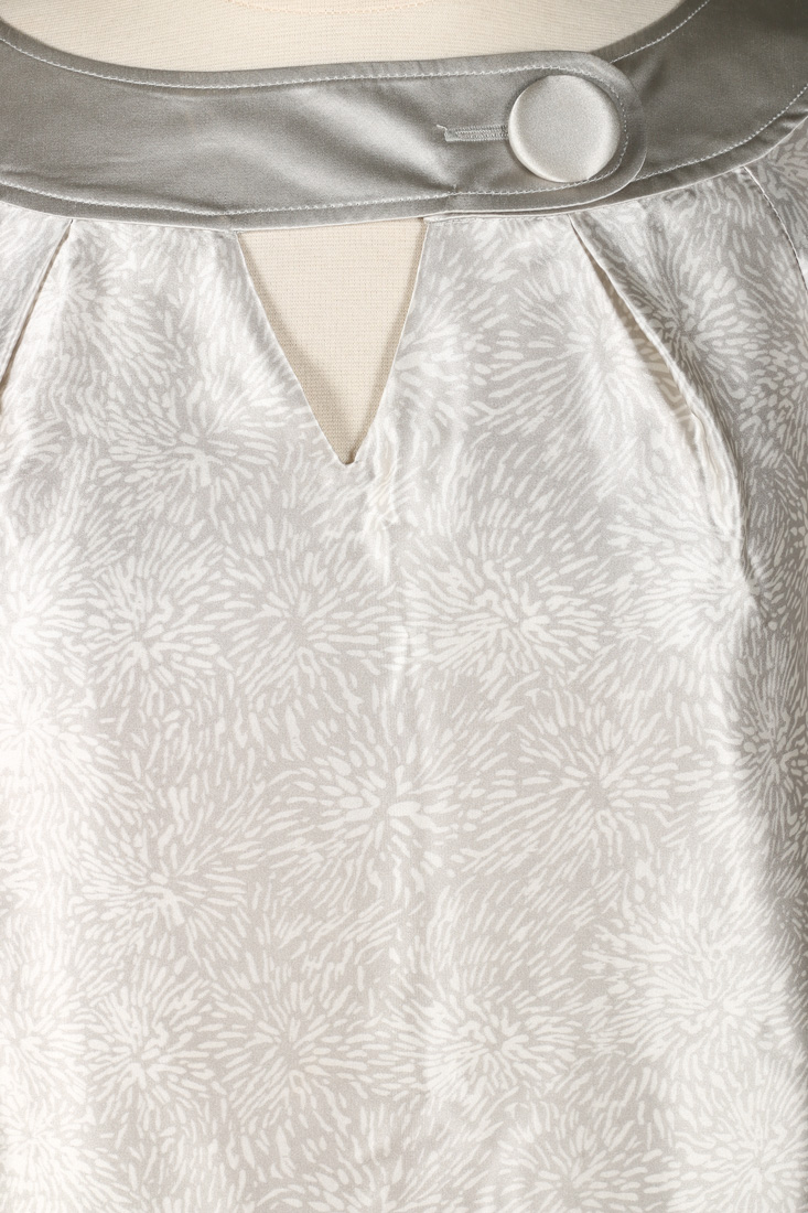 Ellen Tracy Light Grey and Chartreuse Dress