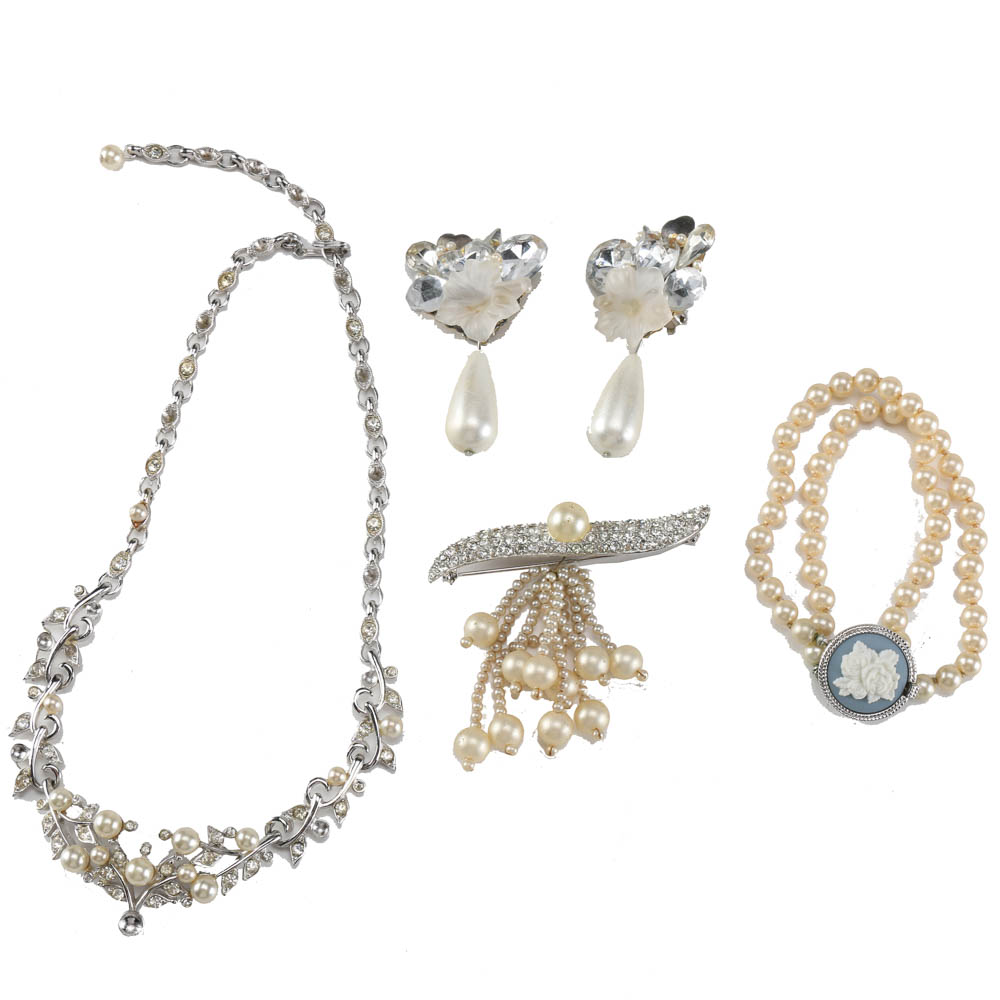Faux Pearl Evening Wear Jewelry