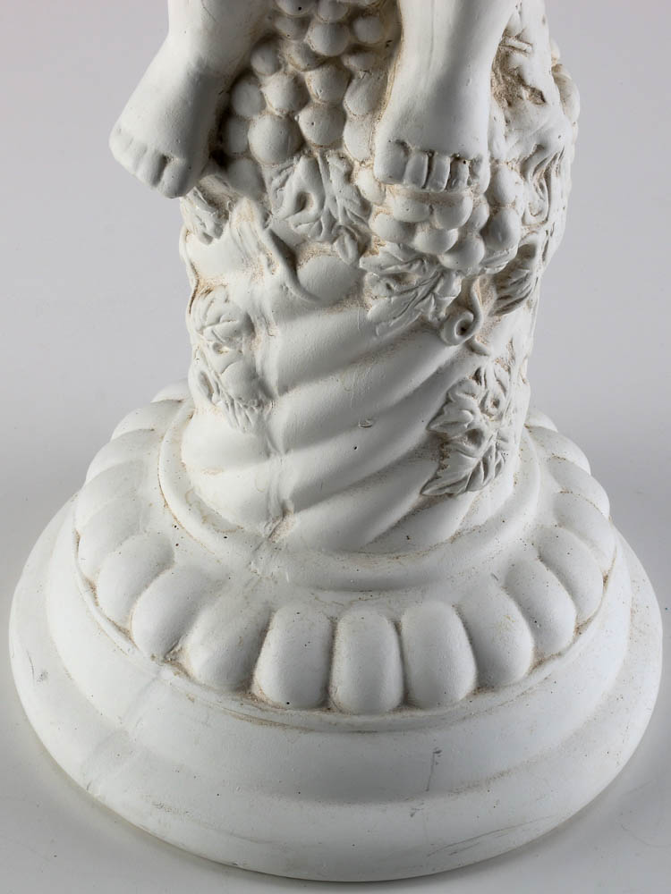 White Ceramic Cherub Bird Bath