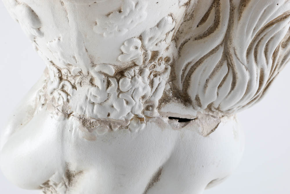 White Ceramic Cherub Bird Bath