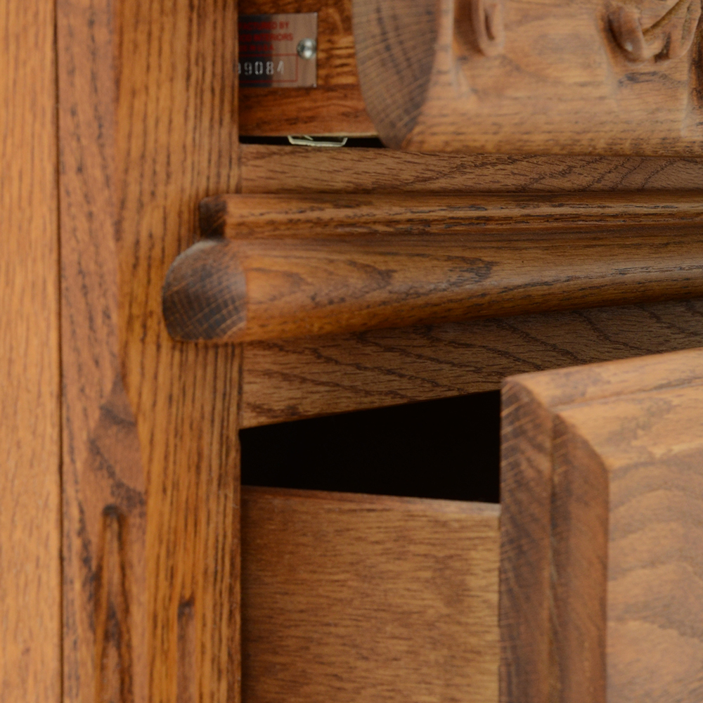 Oakwood Interiors Carved Oak Nightstands