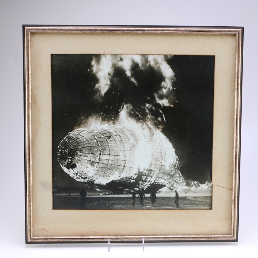 Black and White Photograph of Hindenburg Disaster