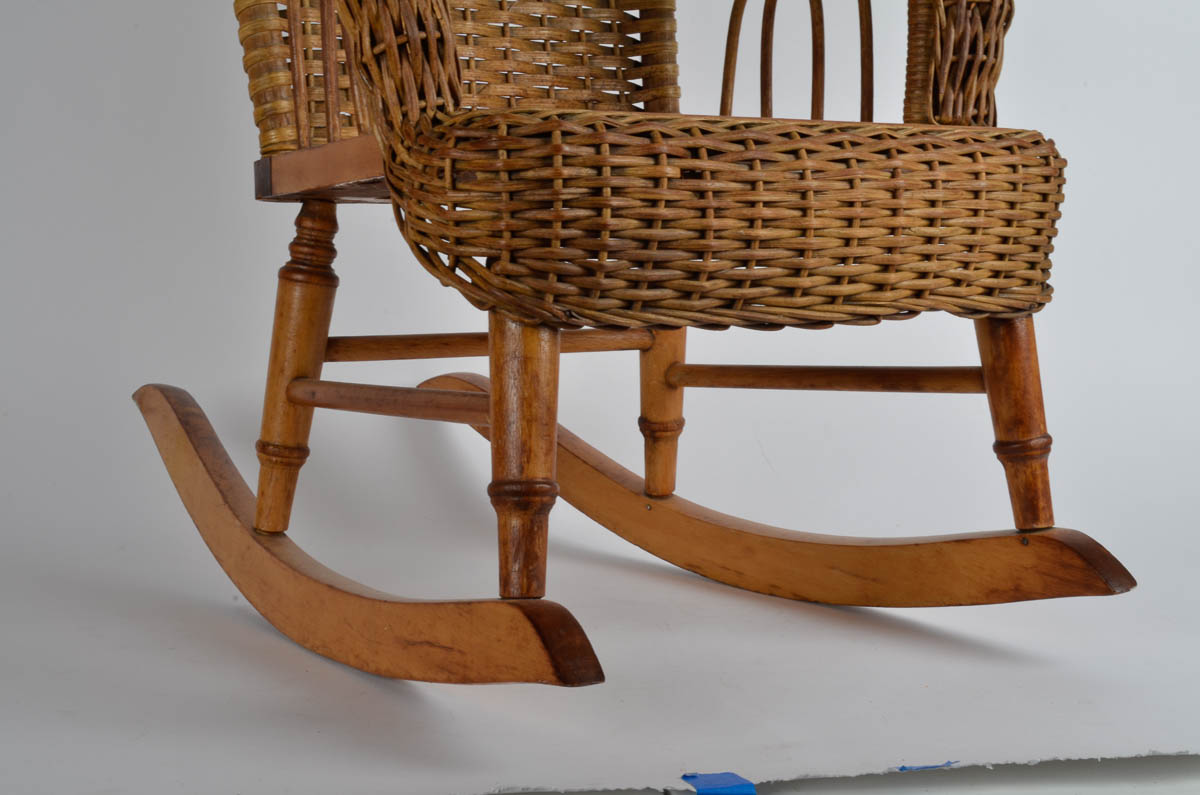 P. Derby Wicker Childs Rocking Chair