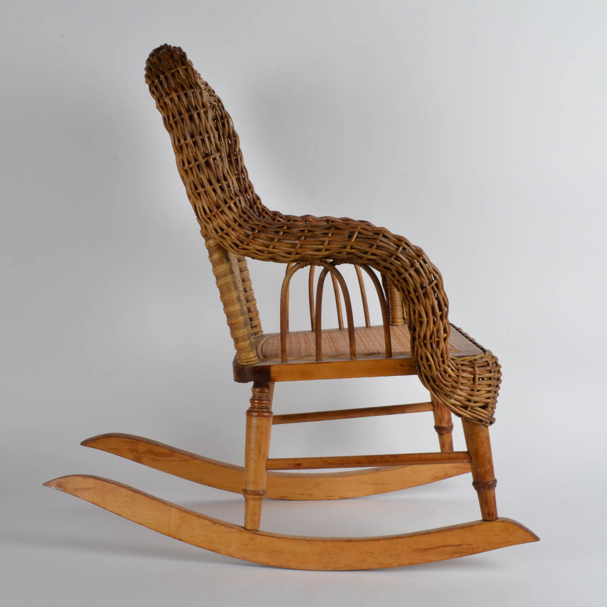 P. Derby Wicker Childs Rocking Chair