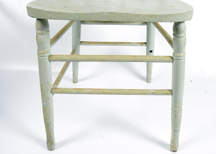 Set of Four Vintage Wooden Green Chairs