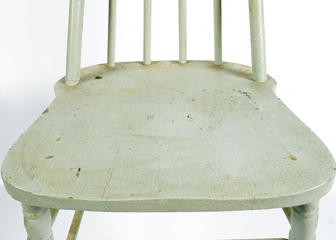 Set of Four Vintage Wooden Green Chairs