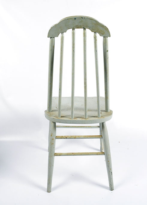 Set of Four Vintage Wooden Green Chairs