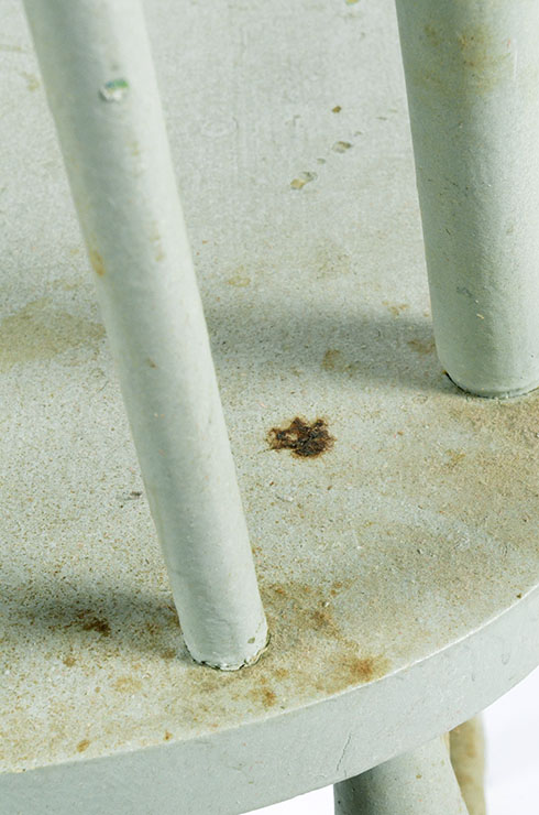 Set of Four Vintage Wooden Green Chairs