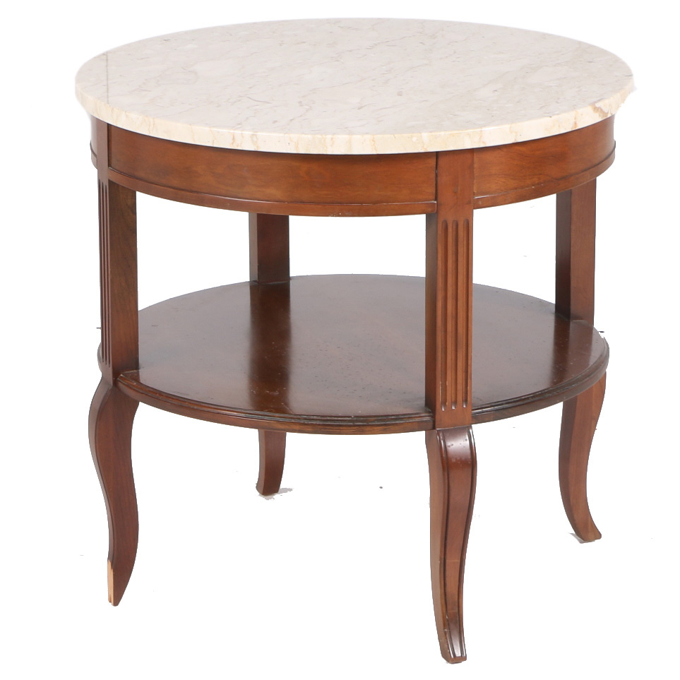 Late 20th Century Marble Top Accent Table by Townsend