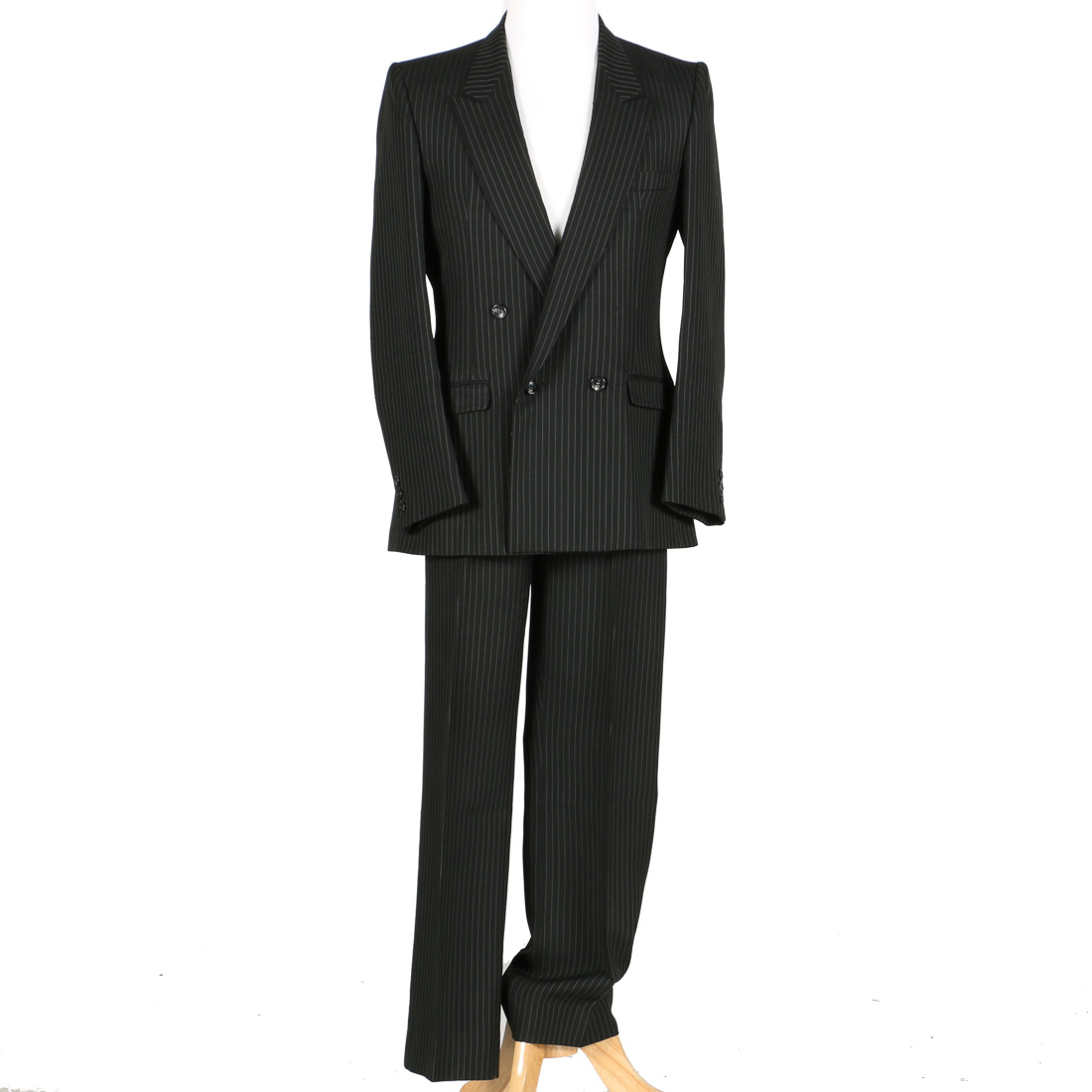 Men's Black Pinstripe Suit
