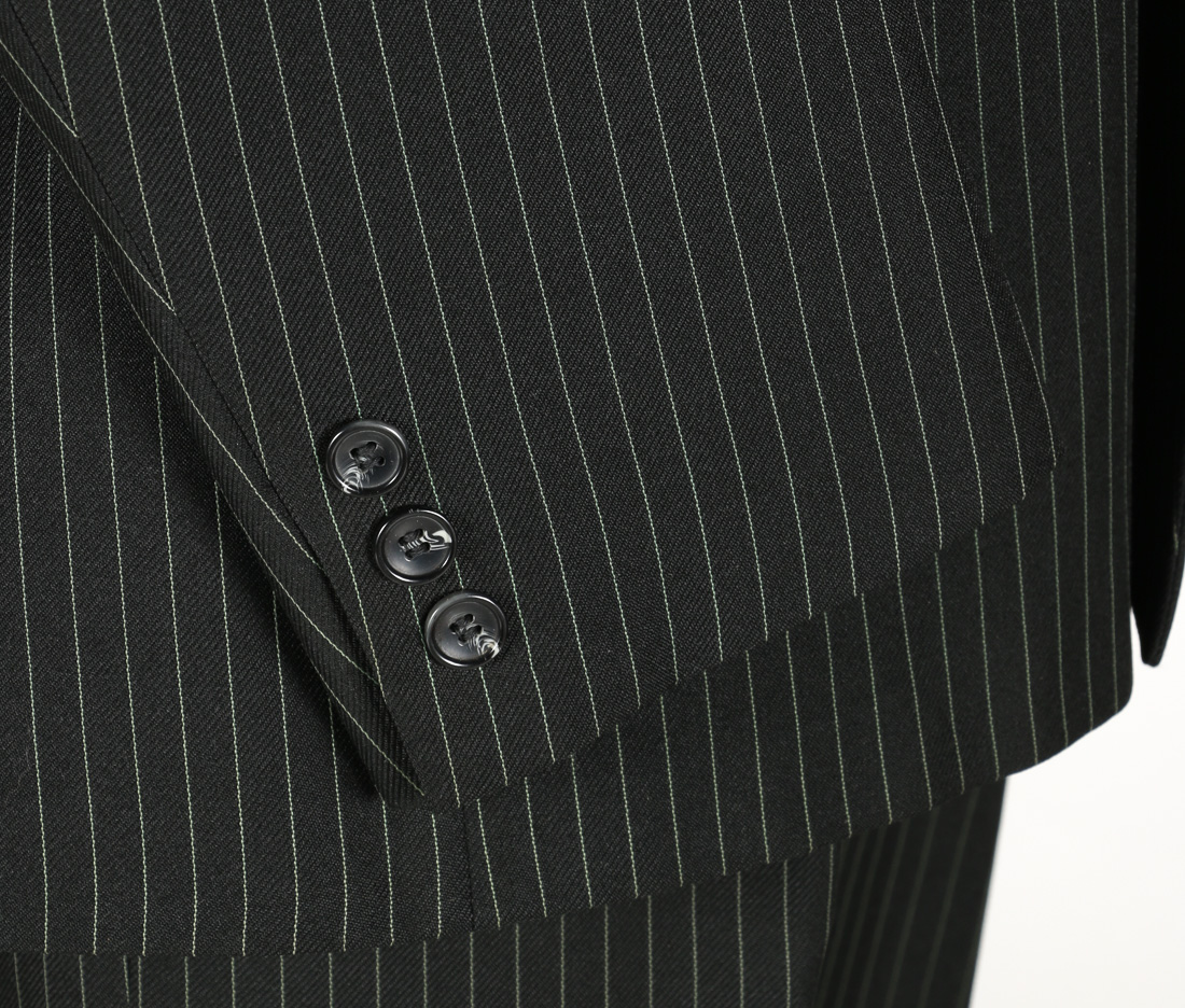 Men's Black Pinstripe Suit