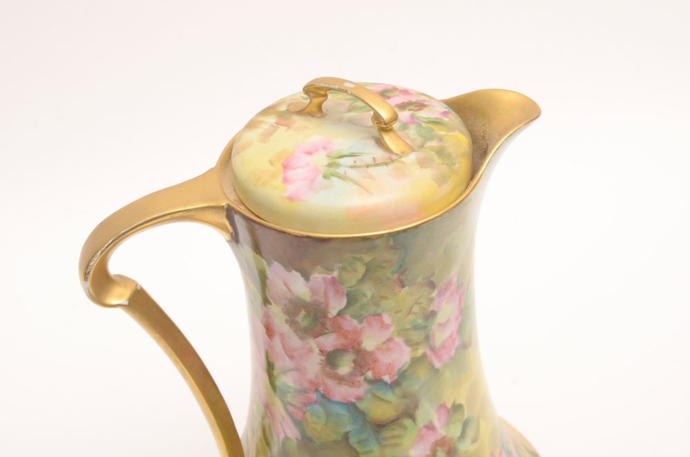 Porcelain Limousine Limoges Chocolate Pot