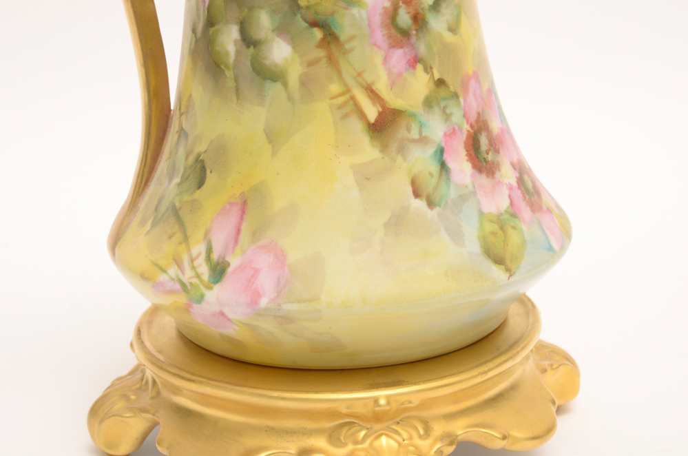 Porcelain Limousine Limoges Chocolate Pot