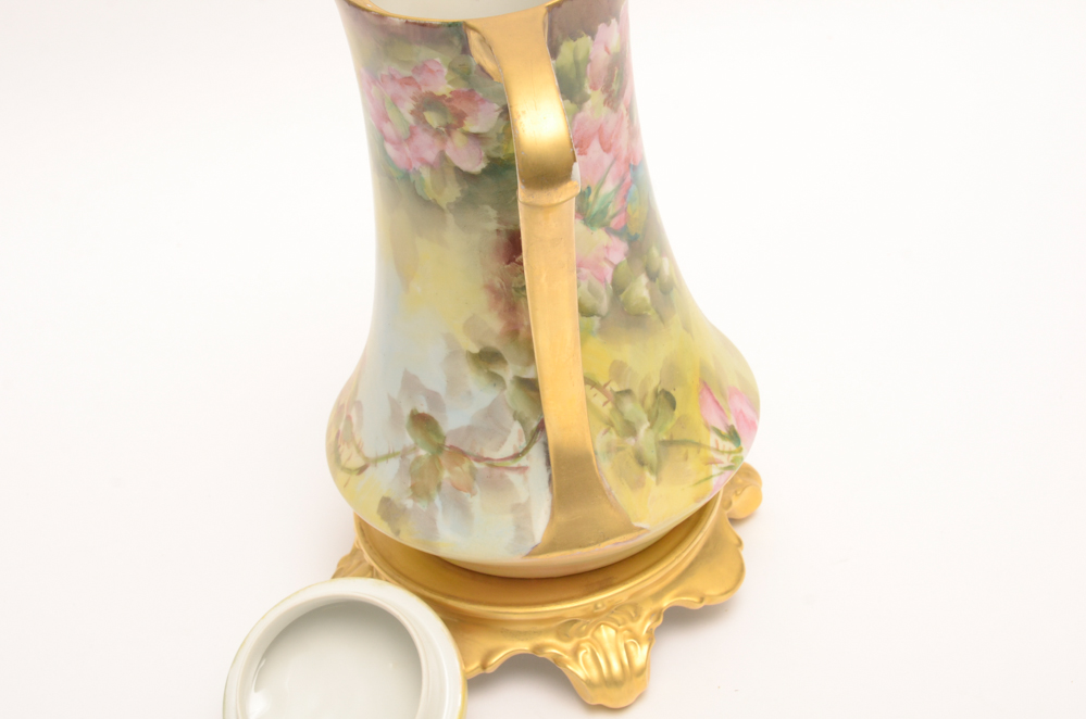 Porcelain Limousine Limoges Chocolate Pot