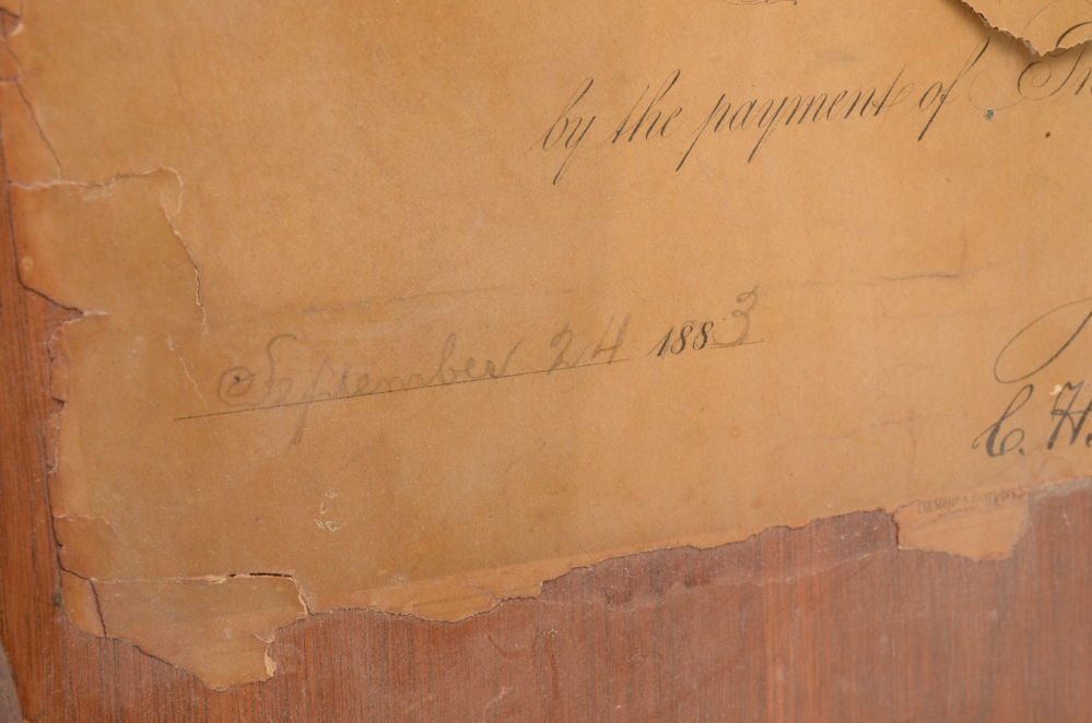 Antique Church Membership Certificate on Plaque