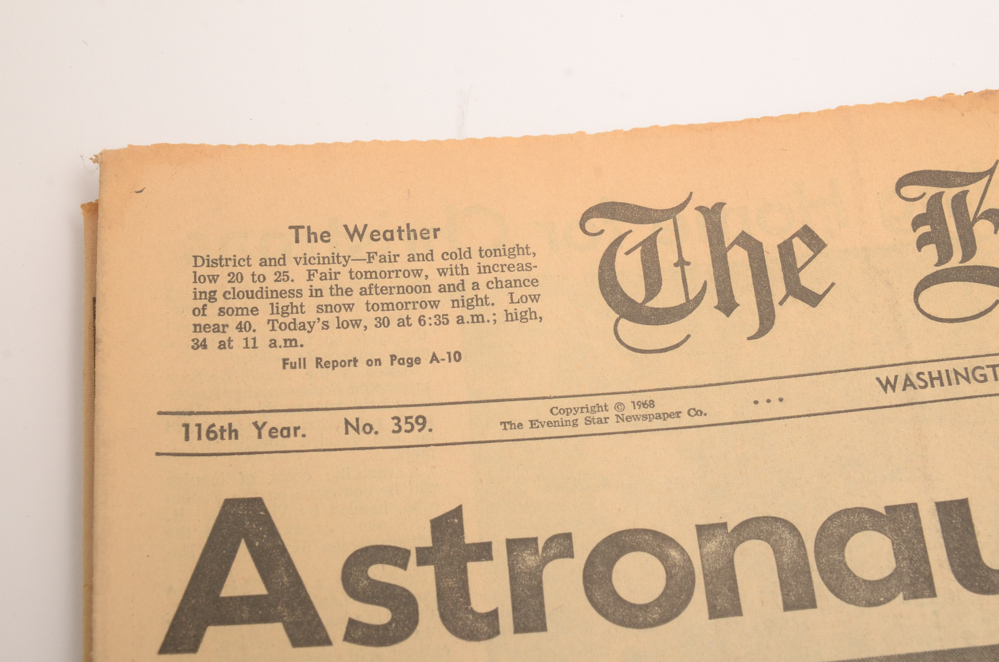 1960s Apollo 8 and Moon Landing Newspapers and LIFE Magazine