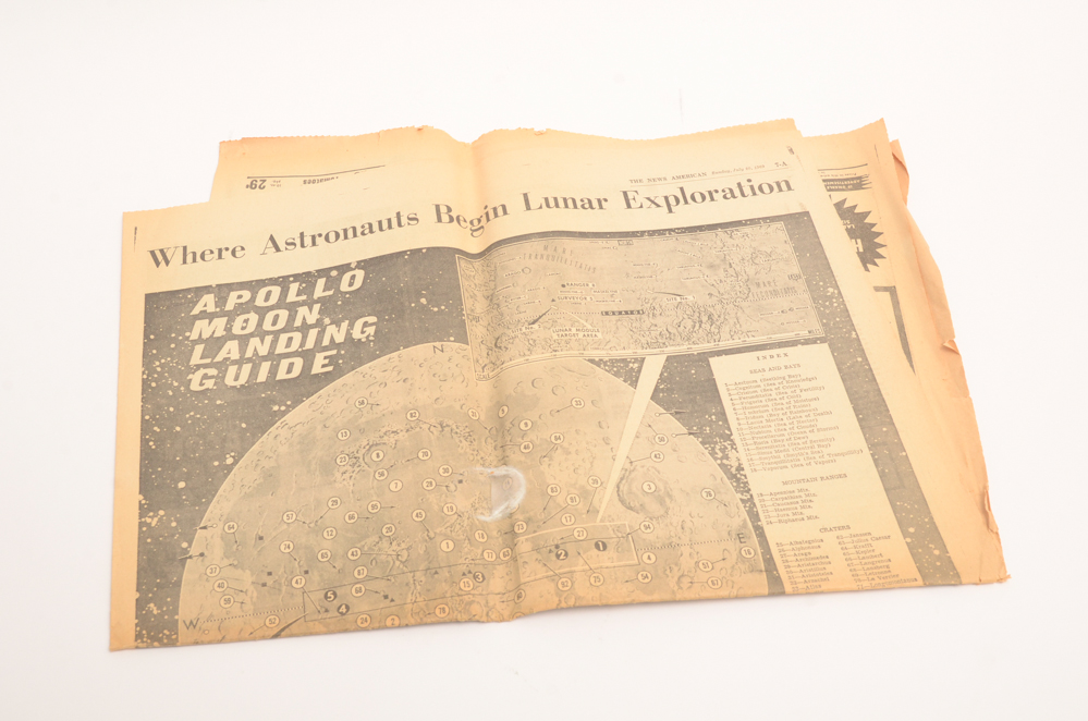 1960s Apollo 8 and Moon Landing Newspapers and LIFE Magazine