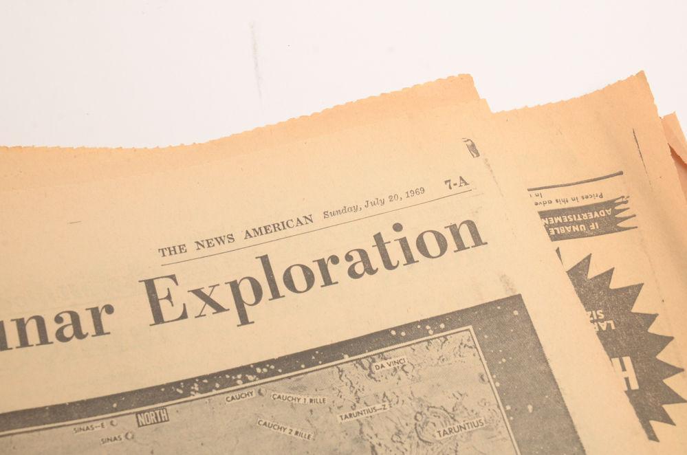 1960s Apollo 8 and Moon Landing Newspapers and LIFE Magazine