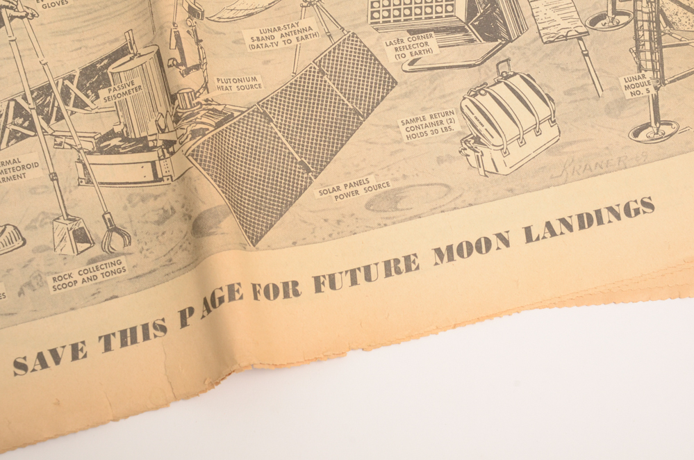 1960s Apollo 8 and Moon Landing Newspapers and LIFE Magazine