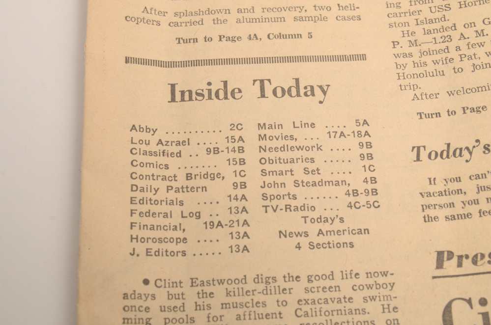 1960s Apollo 8 and Moon Landing Newspapers and LIFE Magazine
