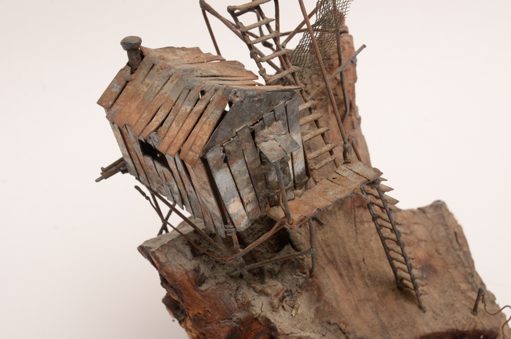 Tim Holmes Sculpture of Stilted Waterfront Cottages