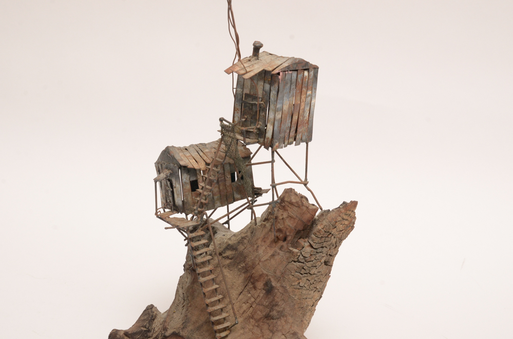 Tim Holmes Sculpture of Stilted Waterfront Cottages