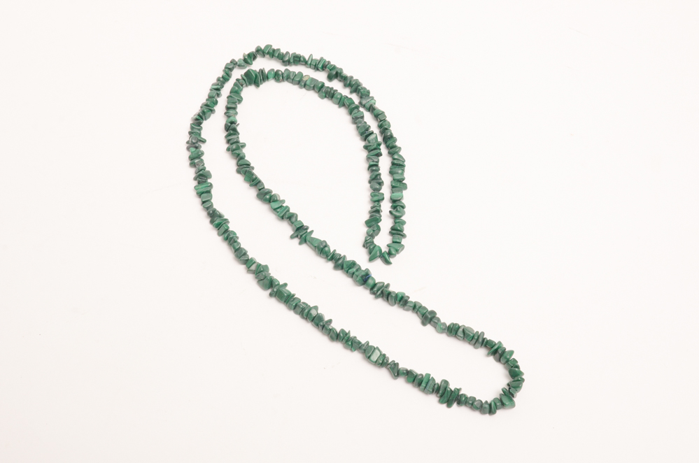 Collection of Carved Stone and Glass Bead Necklaces