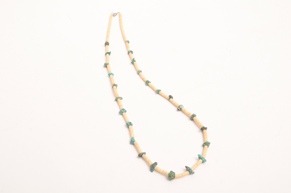 Collection of Carved Stone and Glass Bead Necklaces