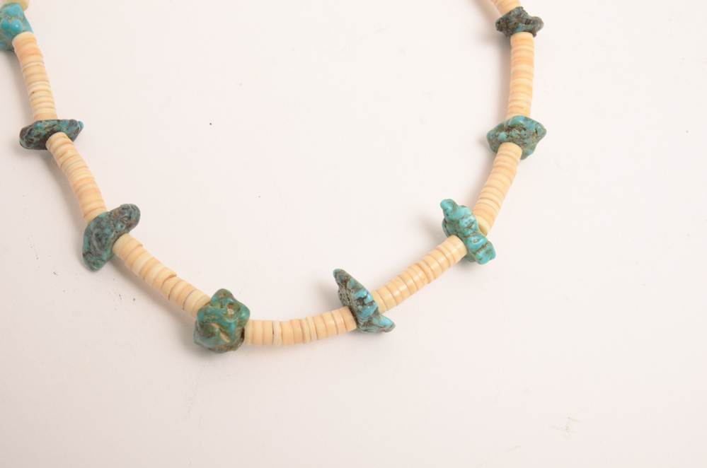 Collection of Carved Stone and Glass Bead Necklaces