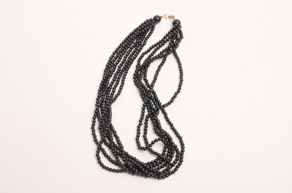 Collection of Carved Stone and Glass Bead Necklaces