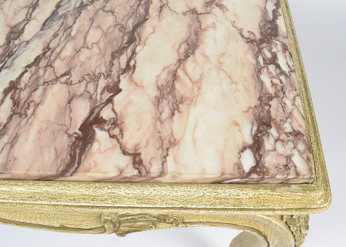 Vintage Marble Coffee Table with Gold Wooden Legs