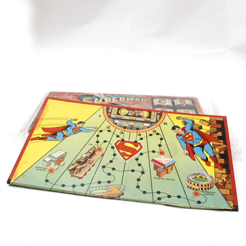 Vintage 1954 "Calling Superman" Board Game and 1967 "Superman" Game Board