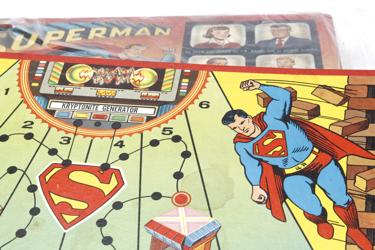 Vintage 1954 "Calling Superman" Board Game and 1967 "Superman" Game Board