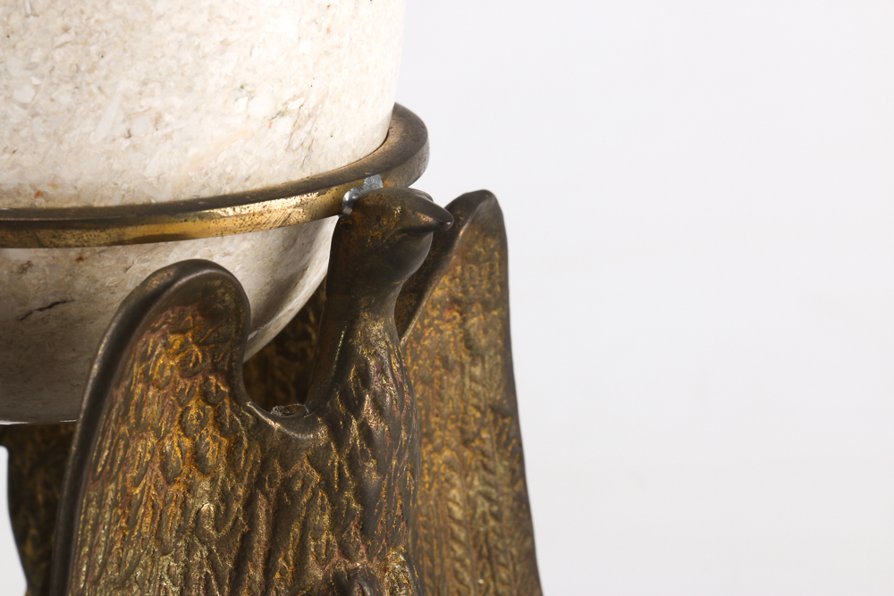 Marble Egg on Brass Eagle Stand