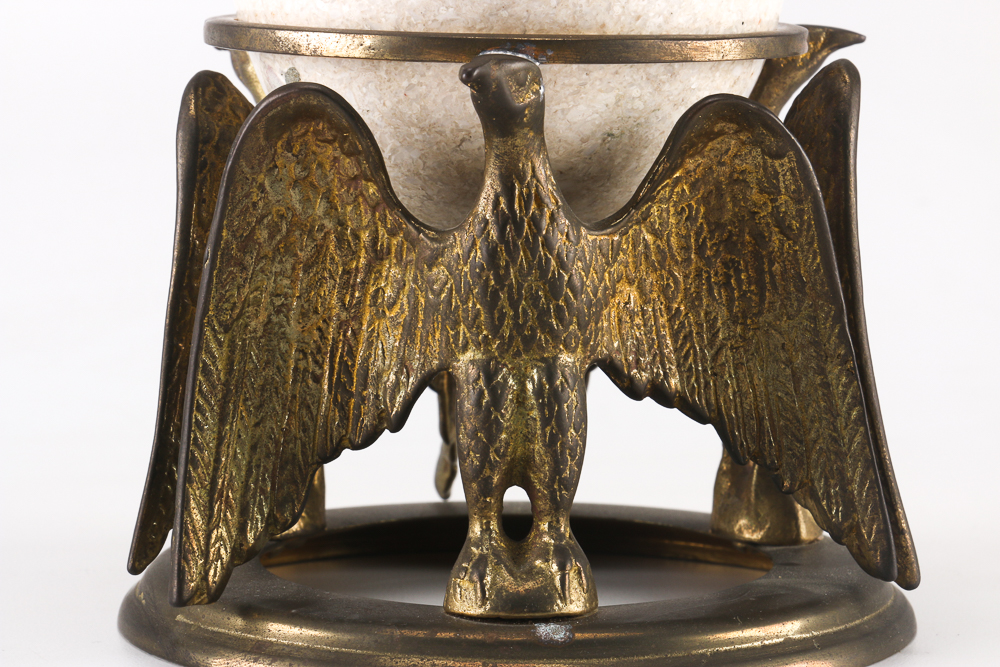 Marble Egg on Brass Eagle Stand