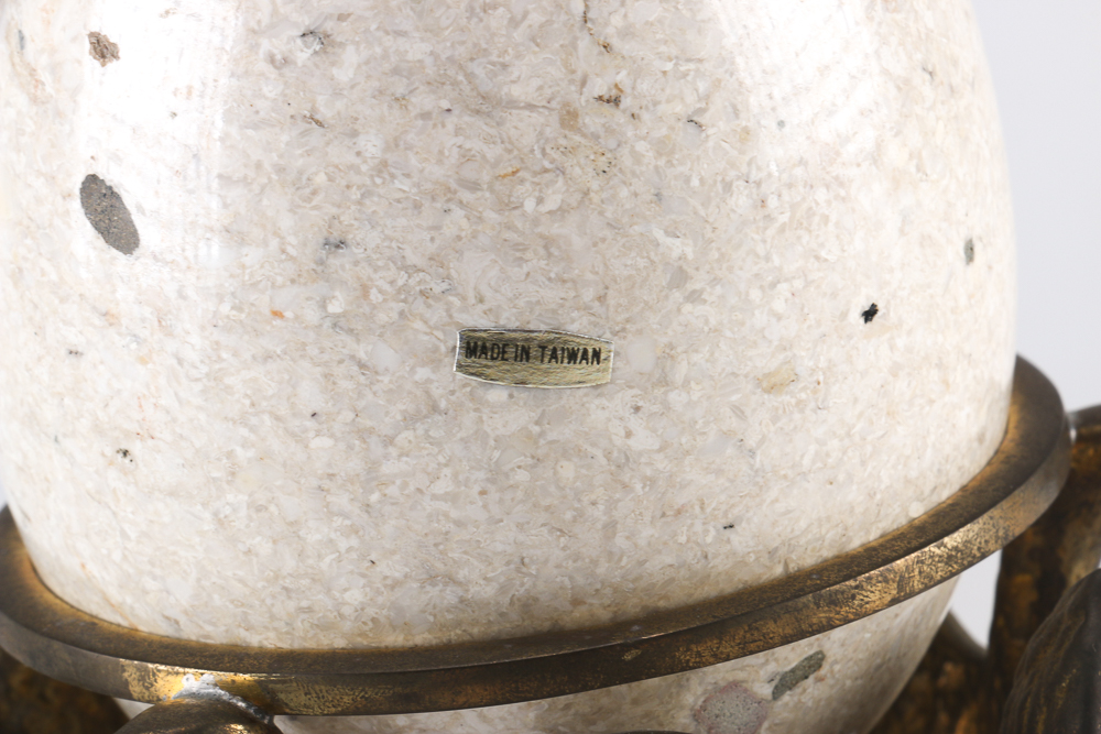 Marble Egg on Brass Eagle Stand