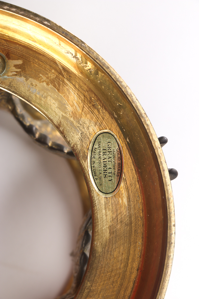 Marble Egg on Brass Eagle Stand