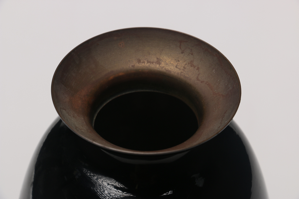 Chinese Enameled Vase with Mother of Pearl Inlay